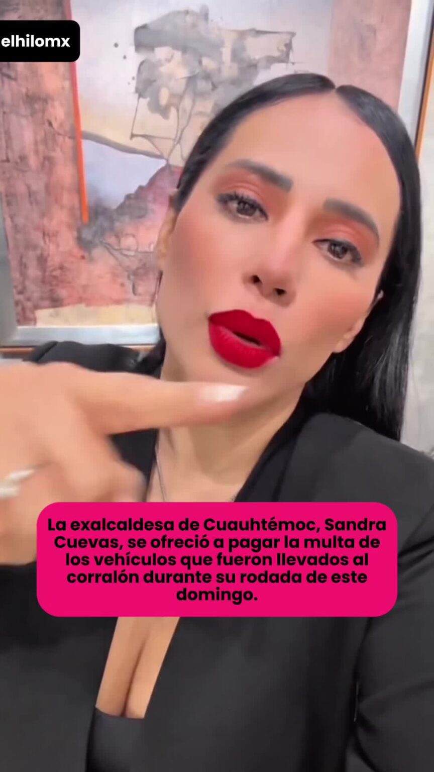 @elhilomx Sandra Cuevas ofrece ayuda para los que tienen su vehículo en el corra… @elhilomx Sandra Cuevas ofrece ayuda para los que tienen su.image .jpeg