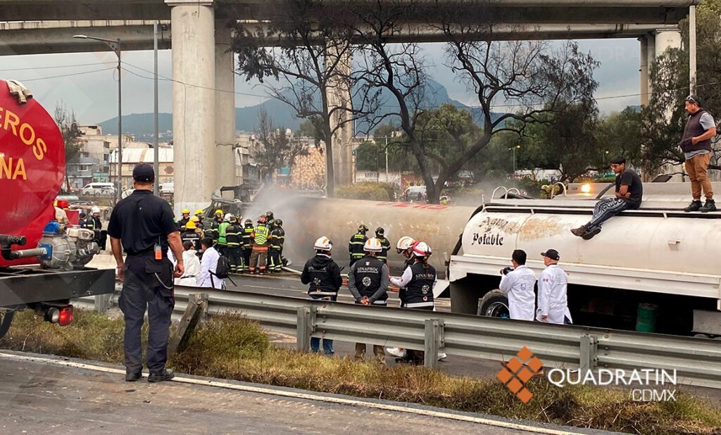 Accidente por exceso de velocidad en pipa de gas en