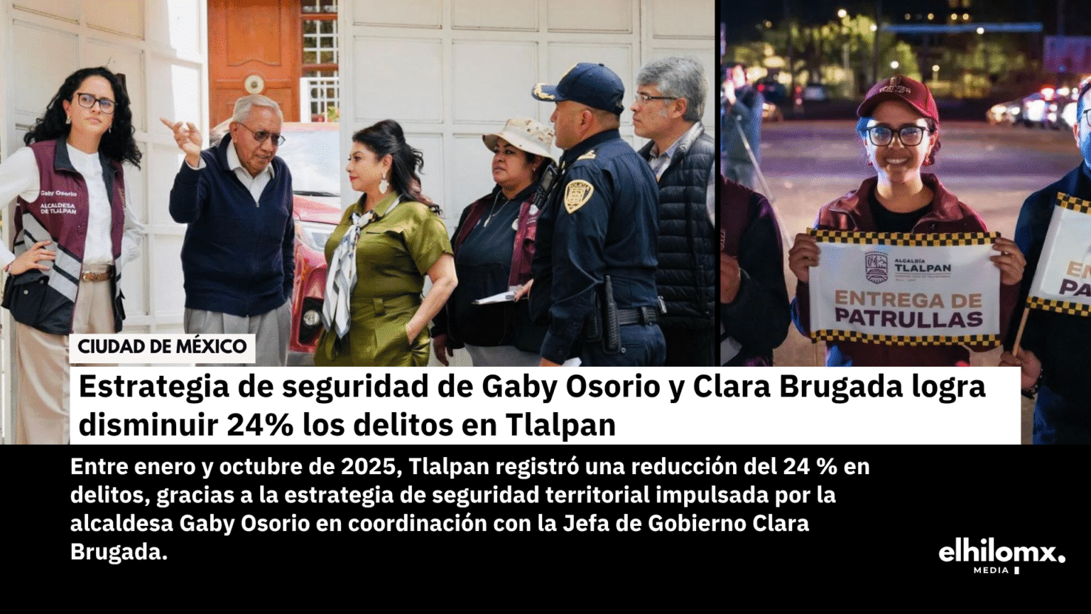 Estrategia de seguridad de Gaby Osorio y Clara Brugada logra disminuir 24% los delitos en Tlalpan seguridad gaby y clara brugada
